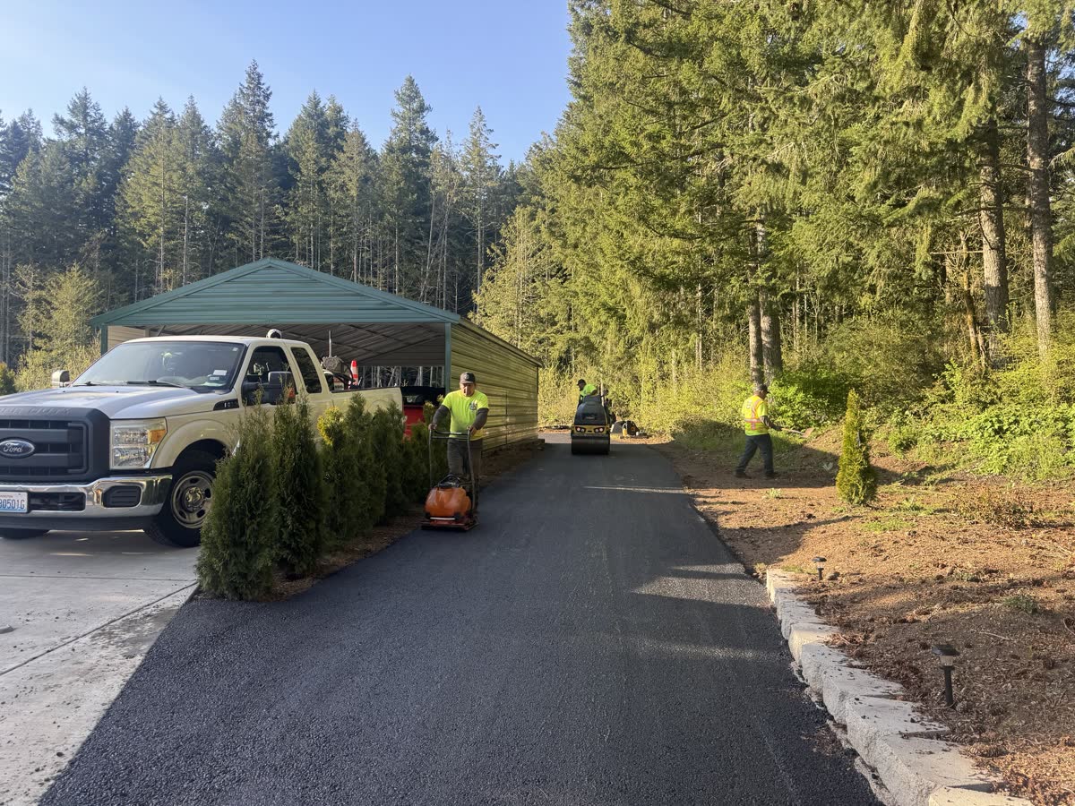 Renewed asphalt driveway